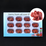 1" Gemstone Rhinoceros Figurine - 12pcs Set with Box