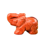 1.0Inch Handmade Carved Gemstone Elephant Ornament For Home Office Desk Decor Mini Stone Animal Figurine Statue Reiki Healing Crystal