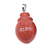 1.0Inch Hand Carved Gemstone Beetle Animal Pendant for Making Jewelry #SP2315S-25MM