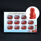 1.0 Inch Hand Carved Gemstone Cat Figurine Animal Ornament  12PCS In Box for Home Office Desk Decor #SP2319-12PA