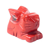 1.0 Inch Hand Carved Gemstone Rabbit Figurine Animal Ornament for Home Office Desk Decor #SP2320