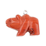 1.0 Inch Hand Carved Bear Gemstone  Pendant for Making Jewelry #SP2324S-25MM