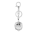 Silver Owl Gemstone Pendant  Bird Animal Keychain KC1758S Lobster Clasp Keyc Chain