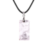 13X25MM Rectangle Gemstone Pendant Necklace - Healing Crystal Charm for Men & Women