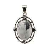 Silver Oval Gemstone Pendant for DIY Making Jewelry #SP1502S