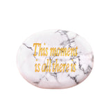 Worry Healing Palm Stones for Meditation Prayer Home Decor with (This Monent is all there is )-35x45MM #SP1904G-W01