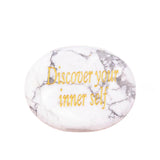 Worry Healing Palm Stones for Meditation Prayer Home Decor with (Discover your inner self )-35x45MM #SP1904G-W03