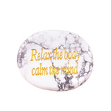 Worry Healing Palm Stones for Meditation Prayer Home Decor with (Relax the body calm the mind )-35x45MM #SP1904G-W05