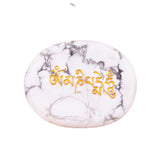Worry Healing Palm Stones for Meditation Prayer Home Decor ( Om Mani Padme Hum)  35x45MM #SP1904G-W06