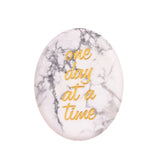 Worry Healing Palm Stones for Meditation Prayer Home Decor ( one day at a time)  35x45MM #SP1904G-W11