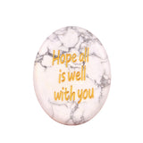 Worry Healing Palm Stones for Meditation Prayer Home Decor ( Hope all is well with you)  35x45MM #SP1904G-W12