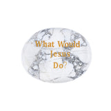 Worry Healing Palm Stones for Meditation Prayer Home Decor with (WhatWould Jesus Do? )35x45MM #SP1904G-W14