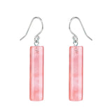 Gemstone Cylinder Dangle Earrings – 8x30mm Polished Crystal Drop Earrings for Women & Girls – Healing Stone Jewelry Gift