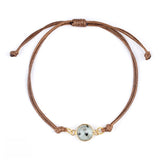 10mm Disc Stone Adjustable Bracelet for Women Men Handmade Woven Bohemian Style Crystal Bangle #SB3127