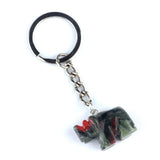 Gemstone Rhinoceros Keychain - Wildlife Animal Bag Charm