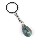 1.0Inch Hand Carved Beetle Gemstone Pendant Animal Keychain #KC2315S-A1