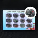 1" Gemstone Rhinoceros Figurine - 12pcs Set with Box