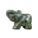 1.0Inch Handmade Carved Gemstone Elephant Ornament For Home Office Desk Decor Mini Stone Animal Figurine Statue Reiki Healing Crystal