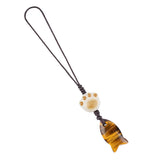 Natural Gemstone Fish Keychain - Healing Stone Bag Charm