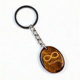 Oval Gemstone Disc Keychain– Carved with Custom Words & Symbol -Infinity Symbol