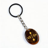 Oval Gemstone Disc Keychain– Carved with Custom Words & Symbol -Mindfulness Meditation