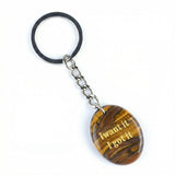 Oval Gemstone Disc Keychain– Carved with Custom Words & Symbol -I want it I got it