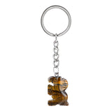 Gemstone Horse Pendant Keychain Hand Carved 25MM Animal Keyring  Accessories for Bag #KC2302S-A1