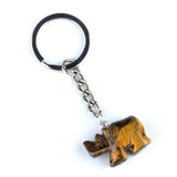 Gemstone Rhinoceros Keychain - Wildlife Animal Bag Charm