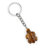 Gemstone Tortoise Keychain - Natural Stone Animal Charm