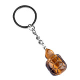 Gemstone Tortoise Keychain - Healing Crystal Bag Charm