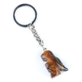 1.0Inch Handmade Craved  Gemstone Dinosaur Animal Pendant Keychain #KC2318S-A1
