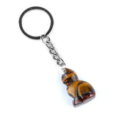 1.0Inch Handmade Craved Gemstone Cat Animal Pendant Keychain #KC2319-A1
