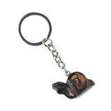 1.0 Inch Hand Carved Snail Gemstone Figurine Pendant Keychain #KC2323S-A1
