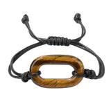 Handmade Woven O-Shape Gemstone Beads Bracelets Adjustable for Women Men