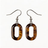 Hand Made Craved Hollow O-Shape Gemstone Pendant 25×40mm Drop Earring for Women girl