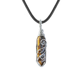 Handmade Wire Wrapped Hexagonal Point Gemstone Pendant Necklace #SN1753-45CM Cord