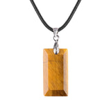 13X25MM Rectangle Gemstone Pendant Necklace - Healing Crystal Charm for Men & Women