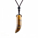 Gemstone Horn Pendant Necklace – Handcrafted Healing Crystal Jewelry for Men & Women #SN2017