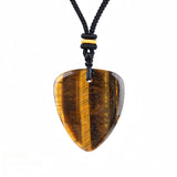 Gemstone Guitar Pick Pendant Necklace with Adjustable Cord SN2030-BK23