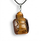 Natural Gemstone Pendant Necklace - 45cm Black Cord