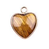 15mm Heart Gemstone Pendant Charms for Diy Making Jewelry Wrapped Gold / Silver