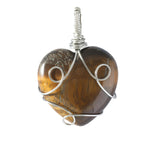Handmade Wire Wrapped 30mm Heart Gemstone Pendant for Making Jewelry #SP1751S