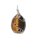 Handmade Wire Wrapped Teardrop Gemstone Pendant For Making Jewelry #SP1752