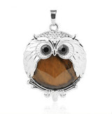 Silver Owl Gemstone Pendant For Making Jewelry #SP1758-28x36MM Size: Aprox 28x38MM -25MM Cabs