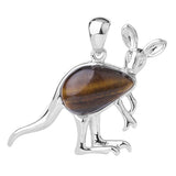 Silver Kangaroo Gemstone Pendant #SP1765 Animal Crsytal For Making Jewelry
