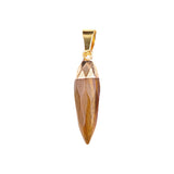 Faceted Chili Gemstone Pendant for Making Jewelry SP1871G  Gold Hand-Carved Protection Amulet Charms