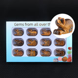 1.0Inch Hand Carved Mouse Gemstone Figurine Ornament 12PCS In Box  for Home Office Desk Decor #SP1878-12PA