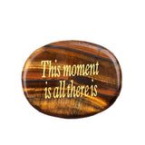 Worry Healing Palm Stones for Meditation Prayer Home Decor with (This Monent is all there is )-35x45MM #SP1904G-W01