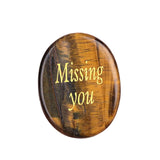 Worry Healing Palm Stones for Meditation Prayer Home Decor ( Missing You)  35x45MM #SP1904G-W02