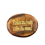Worry Healing Palm Stones for Meditation Prayer Home Decor with (Relax the body calm the mind )-35x45MM #SP1904G-W05